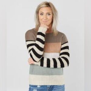 Daytrip Sweater Striped Crewneck Multi Colored Size L